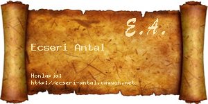 Ecseri Antal névjegykártya