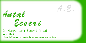antal ecseri business card